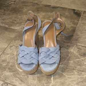 Marc Fisher Light Blue Espadrille Wedges